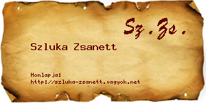 Szluka Zsanett névjegykártya